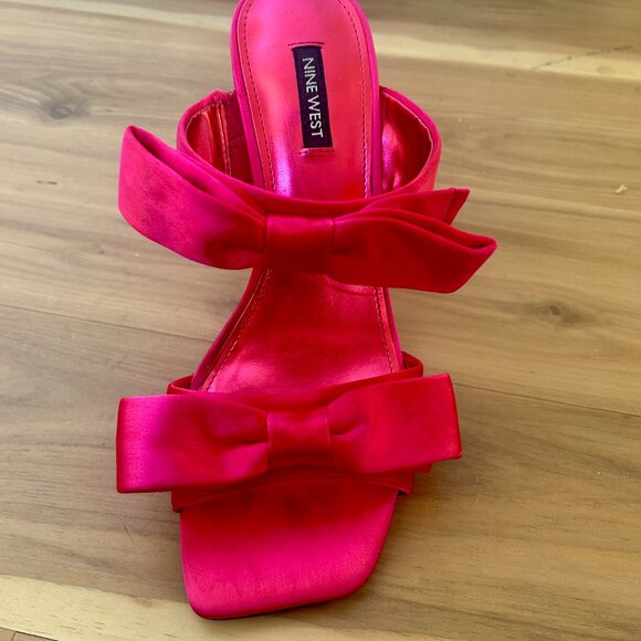 Nine West Two Strap Square Toe Heels Size 8.5M - Picture 4 of 6